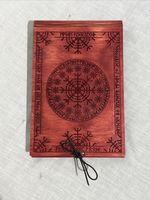 Icelandic Red Wooden Sketchbook/ Paper Holder With Runic Engraving, A6