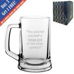 Engraved Mega Pint Beer Glass, Trial Quote, Novelty Gift