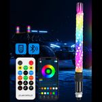 1ft RGB LED Whip Lights Spiral Antenna Remote APP For ATV Polaris RZR UTV Buggy
