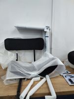 OHS Boucle Accent Dining Chair Padded Seat with Metal Legs - Black