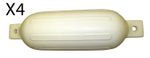 4 x BOAT FENDERS RIBBED 'OCEAN BLUE' 30" - 76cm WHITE INFLATED marine yacht
