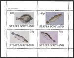 Staffa Scotland, 1982, Fish, MNH M/S Sheet of 4 Stamps #M2088