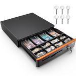 Auto Open Cash Register (with 6 Keys) Till Drawer Box 4 Bill 8 Coin Cash Drawer
