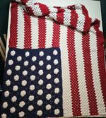 Oklahoma 46 Star American Flag Hand Crocheted 84" x 42"
