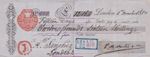 GB 1880, LONDON CHECK over £ 12 Sh 16 with orangered very rare EMBOSSED REVENUE