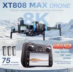 Xiaomi XT808 GPS Drone 8K HD Dual Camera Foldable + 3 Batteries Included