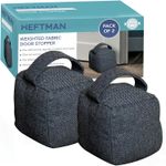 2 x Grey Fabric Door Stop Heavy Handle Weighted Premium Stopper Office Home 1kg