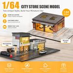 UK 1/64 Diorama Diecast Garage Model LED Lighting Parking Lot Display Case Scene