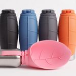 Dog Water Bottle 710ml Stainless Steel Travel Bottle with Folding Leaf Bowl