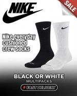Nike Everyday Cushioned Crew Socks 3 6 Pairs Men’s Women’s Size M - L Dri-FIT