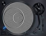 Rotating Hypnotic Vertigo Rings 12" Turntable Slipmat DJ Vinyl Record Mat Trippy