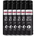 12x Simoniz Large Acrylic Matt Black 500mL Aerosol Car Auto Spray Paint SIMP17D
