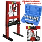 6T Workshop Press Machine Hydraulic Bench Press & 10 Wheel Bearing Bush Seal Set