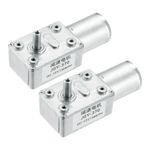 2Pcs DC 12V 150 RPM Worm Geared Motor 6mm D Shape Shaft High Torque Gear Box