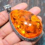 Baltic Amber Gemstone Handmade Jewelry Pendant 2.88" q610