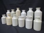 VINTAGE VICTORIAN ANTIQUE WHITE STONEWARE EARTHENWARE INK POLISH JARS POTS (x1)