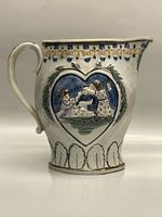 Antique Pearlware Prattware Jug Pitcher Circa Late 18th - Early 19th Century