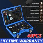 46x DIESEL PETROL ENGINE COMPRESSION TESTER PRESSURE LOSS LEAK TESTER MASTER KIT