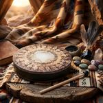 Vintage Handmade Shamanic Drum Shaman Drum Spirit Music Hand Drum Shaman Drum