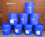 8 x 15Ltr Blue Plastic Buckets, Storage Containers with Lid, Tub