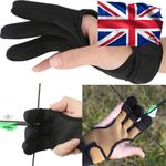 Archery 3 Fingers Glove Arrow Guard Protector Traditional Recurve Bow Shooting