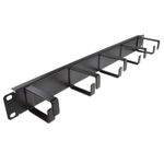 Ringed Cable Management Bar 1U With 5 Metal Rings Data Cabinet 19 Inch Rack