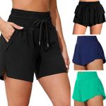 Womens Swim Shorts Skirt  Trunk with Pockets High Waisted UPF 50+