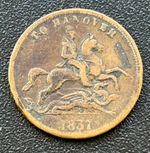 1837 To Hanover Victoria Young Head Token / Coin #191