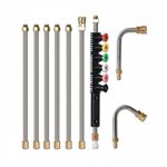 10 Pieces Car Wash High Pressure Lance Kit Multi-Angle Nozzles