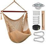 Large Caribbean Hammock Hanging Swing Chair 48 Inches 330 LBS Weight Capacity UK