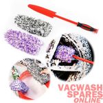 MAXSHINE FLAT MICROFIBRE WHEEL BRUSH - WASHABLE COVERS - IDEAL ON NARROW SPOKES