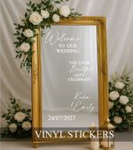 Personalised Wedding Mirror Decal – Vinyl Sticker DIY Welcome Wedding Mirror F03