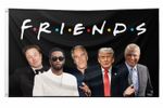 FRIENDS Meme Flag Epstein Diddy 3x5ft Funny Dorm Room Edgy High Quality Gag Gift