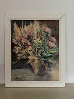 Beautiful Vintage French Floral Aquarelle Painting by Vivienne Paul