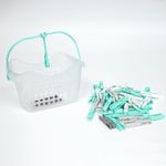 Peg Basket with 100 Plastic Clothes Pegs Washing Line Airer Laundry Ultra Grip