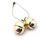 Falconry, Dog, Cat Bells Single Tone Bell Pair (Nickel with Silver Gold Finish)