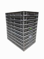 10 x USED 12 Ltr Heavy Duty Ventilated Stacking Plastic Euro Container Trays