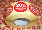 20% Off Promotional Point Of Sale Retail Stickers Sticky Tags Labels POS