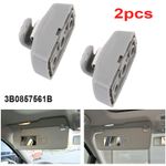 2Pcs Front Grey Sun Visor Hook Clips For VW Amarok Beetle Caddy Golf 3B0857561B