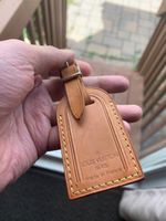 Authentic Louis Vuitton leather luggage tag ! !