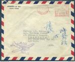 1956 H.K. Jebsen & Co. Victoria Franking Machine Airmail cover - Tientsin China