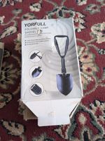 Yorfull Foldable Camp Shovel Compact, Multi-functional Camping Tool Carbon Steel