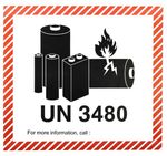 UN3480 Lithium Ion Shipping Label Stickers (12 Count) Quality Vinyl 3.25 X 4.25”
