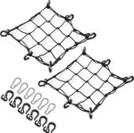 Small Motorcycle Cargo Nets (Set of 2) - 40cm x 40cm Bungee Net for Motorcycles