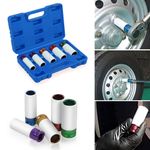 5pc Thin Wall Wheel Impact Socket 1/2" Deep Alloy Locking Wheel Nylon Sleeved MM