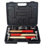 7x CAR DENT AUTO BODY PANEL REPAIR TOOL KIT HANDLES BEATING DOLLIE HAMMERS