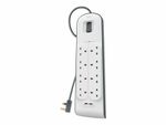 Belkin BSV804AF2M Surge Plus 12w USB Surge Protector 8 Plug 900 Joules 2m Cable