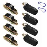 Ratchet Straps Tie Down 4 x 25mm endless 6 Metre Black 3000kg Lashing Straps UK