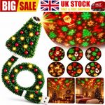 Plug and Play HD USB Christmas Tree Projector Indoor with 6 Festive Scenes Xmas
