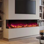 Electric Fireplace Panoramic Media Fire 40/50/60in Standing Insert LED Fireplace